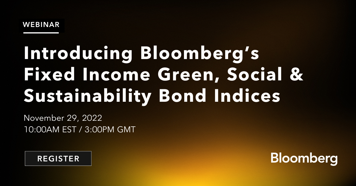 Sustainable Indices: Introducing Bloomberg’s Fixed Income Green, Social ...