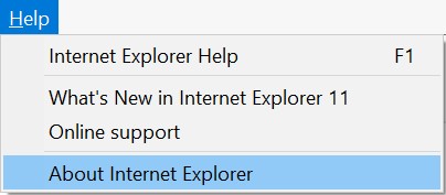 IE Help Menu